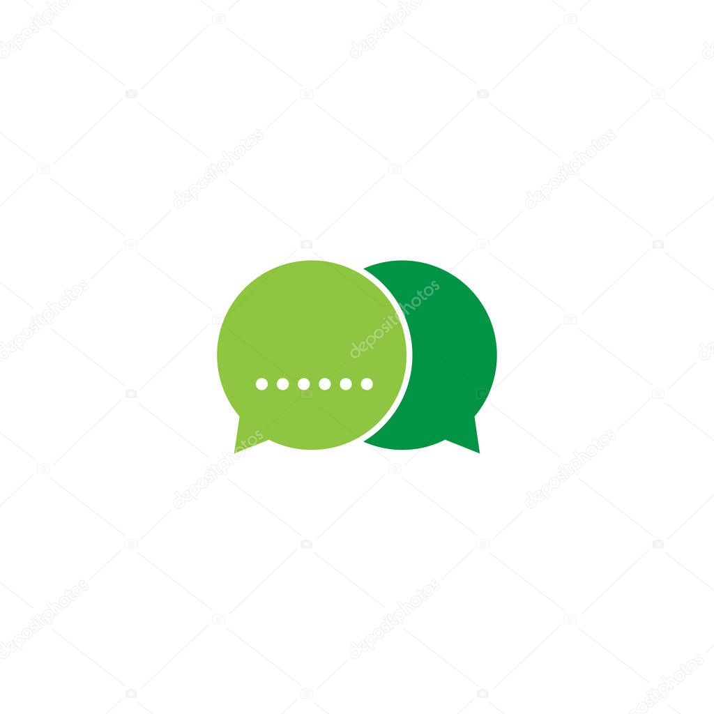 Communication logo design with bubble speech icon