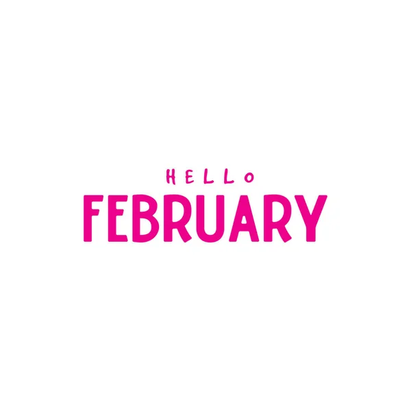 Hello Február, Február a szerelemben, — Stock Vector