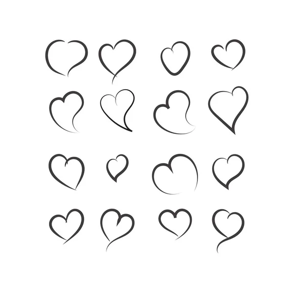Elemento de diseño de forma de corazón en estilo doodle ., — Vector de stock