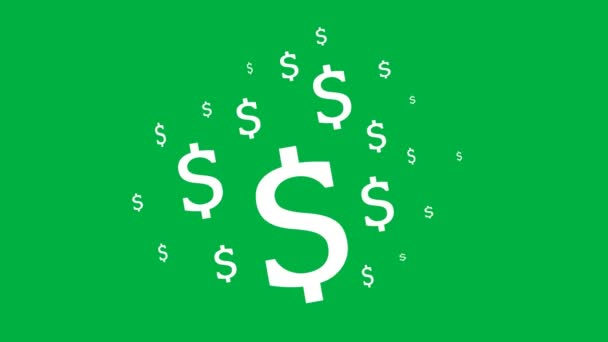 Segnaletica Del Dollaro Dello Schermo Verde Animazione Successo Dell Animazione — Video Stock