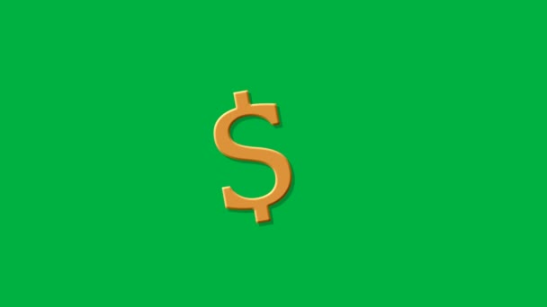 Green Screen Dollar Signanimation Money Business Animation Success Money Dollars — Stock Video