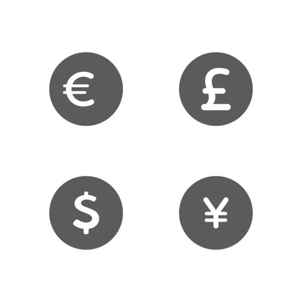 Conjunto de iconos de dinero y moneda . — Archivo Imágenes Vectoriales
