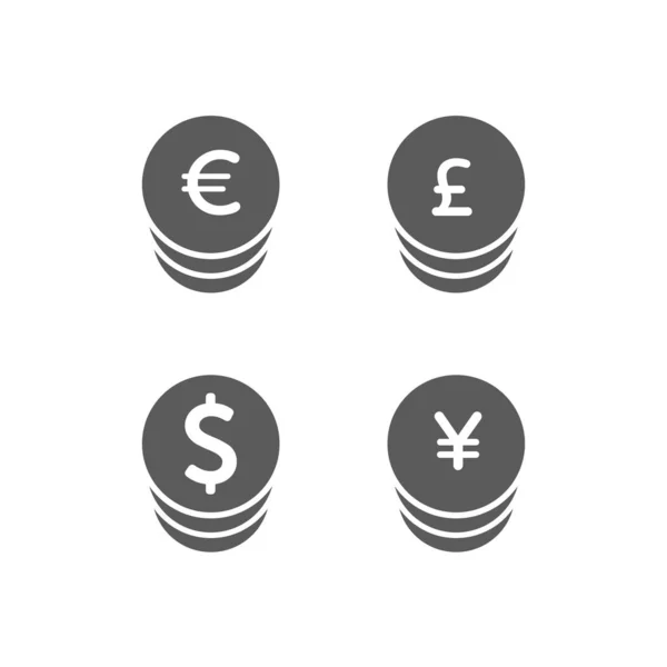 Dinheiro e conjunto de ícones de moeda . —  Vetores de Stock