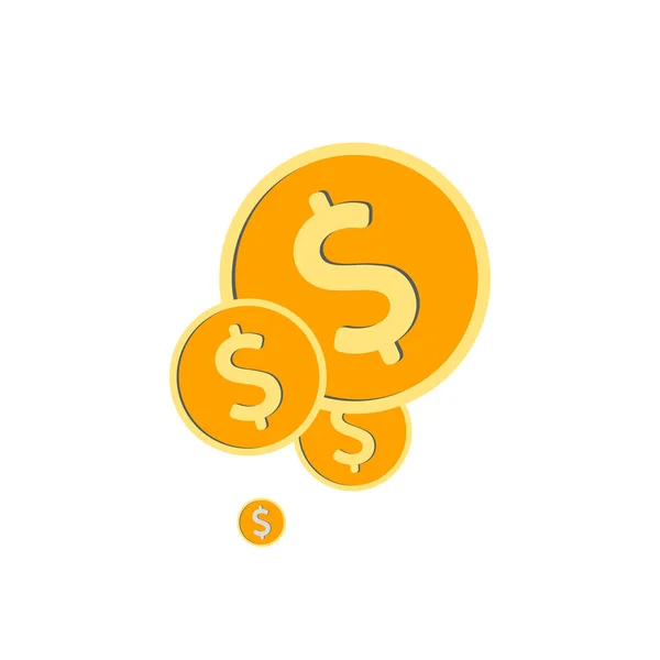 Icono del dólar. Signo de dinero aislado, ilustración vectorial — Archivo Imágenes Vectoriales