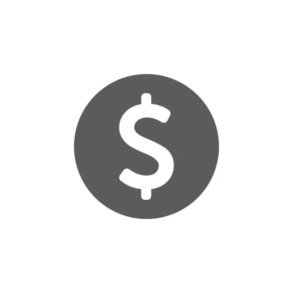 Icono del dólar. Signo de dinero aislado, ilustración vectorial — Vector de stock