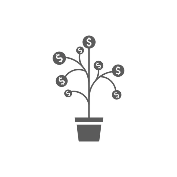 Concepto financiero. Árbol de dinero - símbolo de negocio exitoso . — Vector de stock