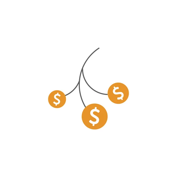 Concepto financiero. Árbol de dinero - símbolo de negocio exitoso . — Vector de stock