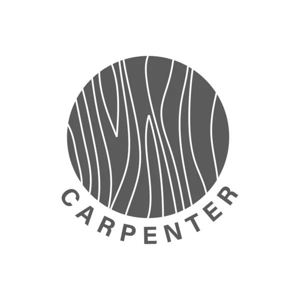 Design de Logo Conceito sobre Carpinteiro - Madeira fina - Feito à mão - Mobiliário — Vetor de Stock