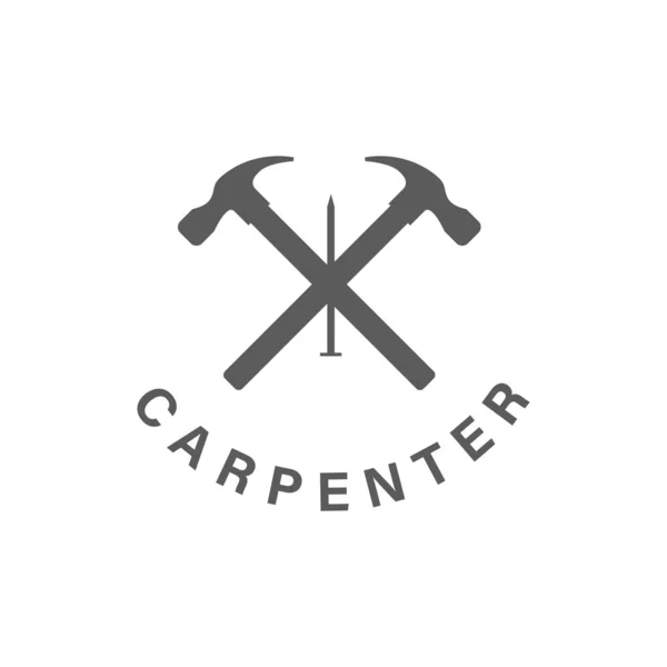 Design de Logo Conceito sobre Carpinteiro - Madeira fina - Feito à mão - Mobiliário — Vetor de Stock