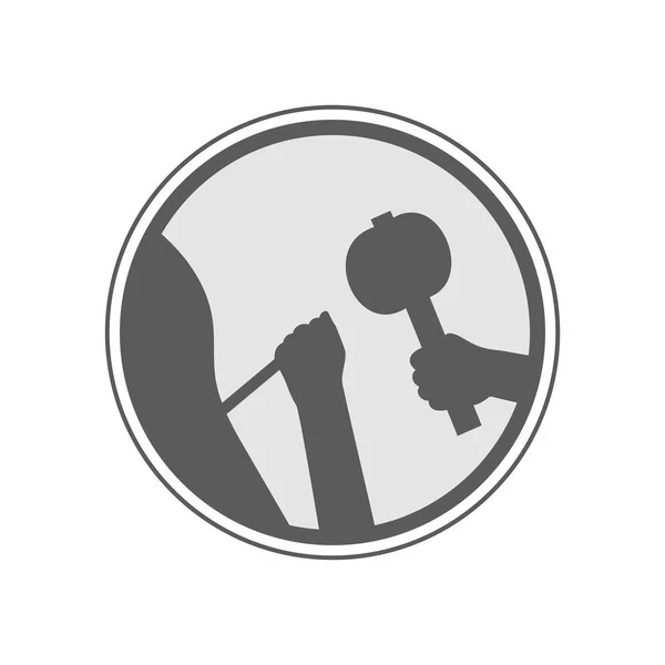 Holzschnitzerei Logo Design — Stockvektor