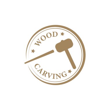 Tahta oyma logosu çizimi. Ahşap oymacı logo tasarımı