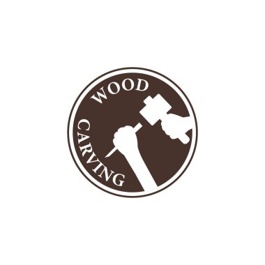 Tahta oyma logosu çizimi. Ahşap oymacı logo tasarımı