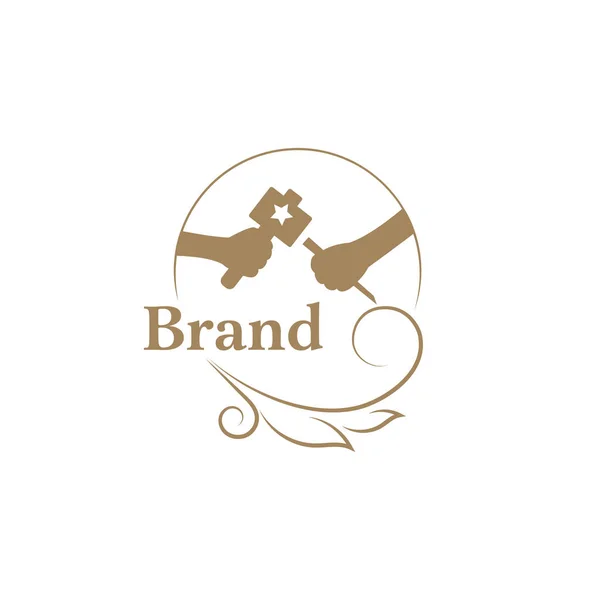 Holzschnitzerei Logotyp Illustration. Holzgraveur Logo Design — Stockvektor