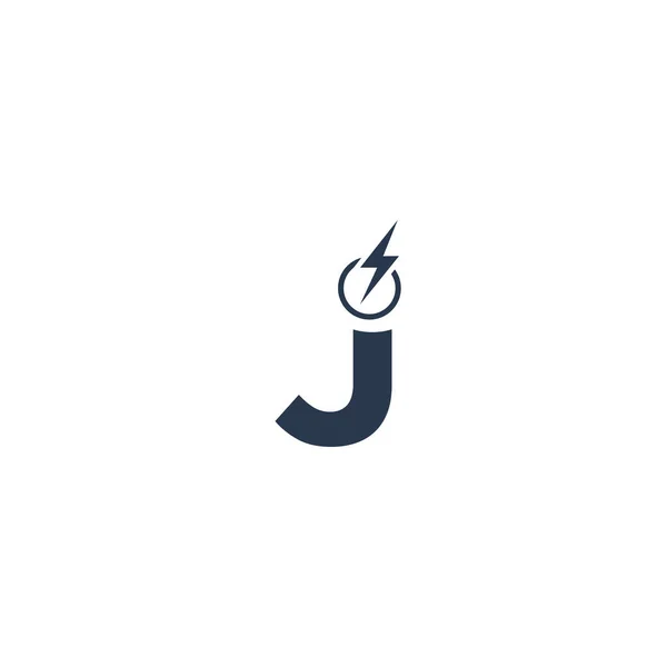 Logo Design Concept with initial letter and Thunder Flash Light Icon — 스톡 벡터