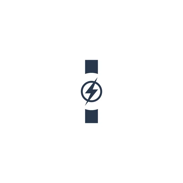 Koncepcja Logo Design z początkową literą i ikoną Thunder Flash Light — Wektor stockowy