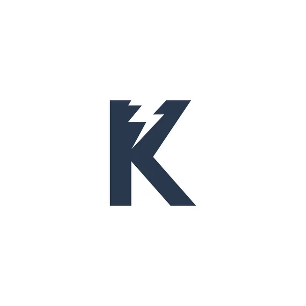 Conceito de design de logotipo com letra inicial e ícone de luz de flash de trovão —  Vetores de Stock