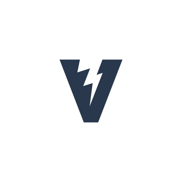 Diseño de Logo Concepto con letra inicial y Thunder Flash Light Icono — Vector de stock