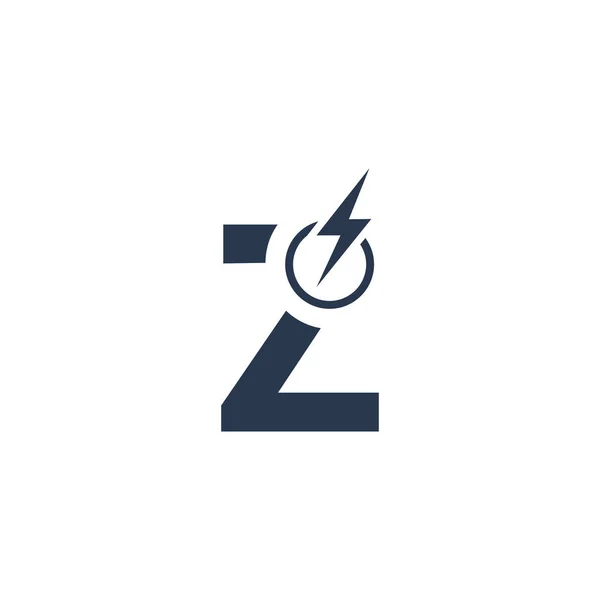 Diseño de Logo Concepto con letra inicial y Thunder Flash Light Icono — Vector de stock