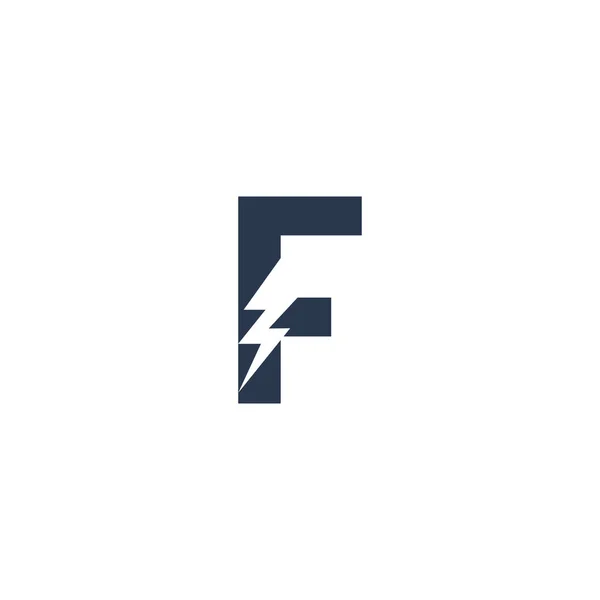 Logotypdesignkoncept med inledande bokstav och Thunder Flash Light Icon — Stock vektor