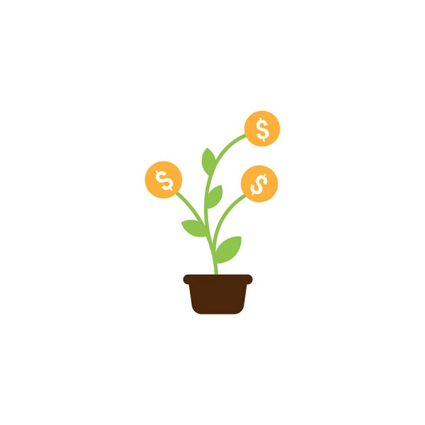 Ilustración vectorial de un árbol de dinero rentable — Vector de stock