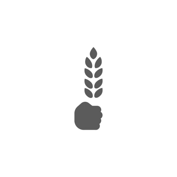 Tarwe- of gerstoren. Oogst tarwe granen, groeirijst stengel en volkoren brood granen of veld granen voedzame rogge granen landbouwproducten oor symbool. — Stockvector