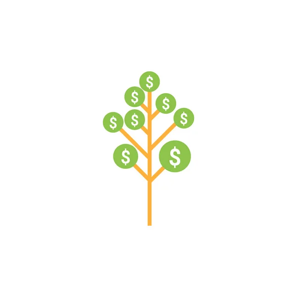 Ilustración vectorial de un árbol de dinero rentable — Vector de stock
