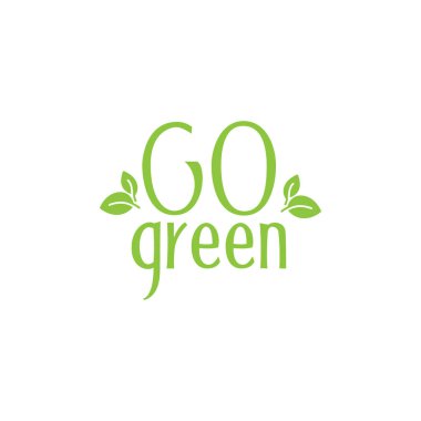 Modern Go Yeşil Çevre Etiket Logo İllüstrasyon