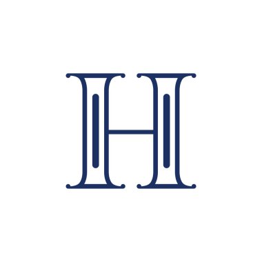 Logo tasarım şablonu için sütunlu H harfi lacivert