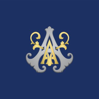 Klas Altın Harf A ve V Logo Simgesi. İlk harf A ve V Tasarım Vektörü Altın Renk. Adının baş harflerini Pul Çizgisi Resim İşareti Sembolü olarak yazdır.
