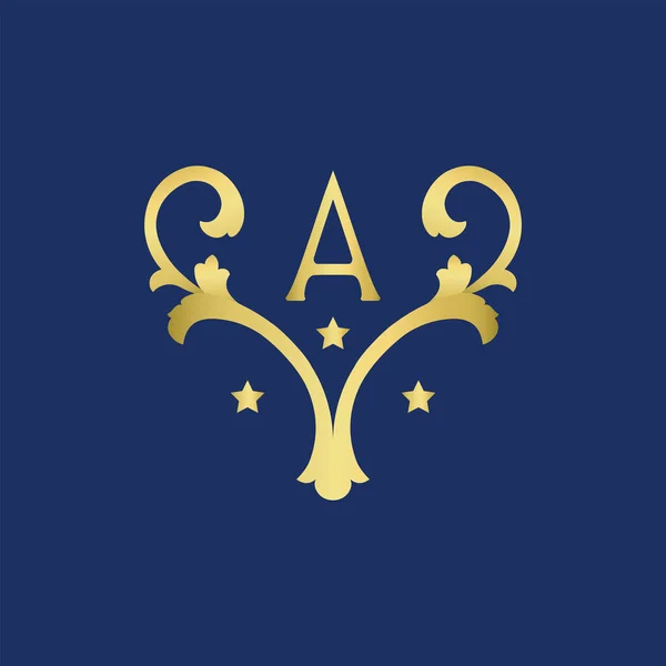 Classy Gold Letter Logo Icon Carta Inicial Design Vector Luxury —  Vetores de Stock