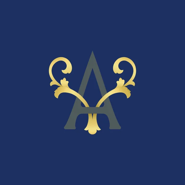 Κλασσικό Χρυσό Γράμμα Και Λογότυπο Εικονίδιο Αρχικό Γράμμα Και Σχεδιασμός — Διανυσματικό Αρχείο