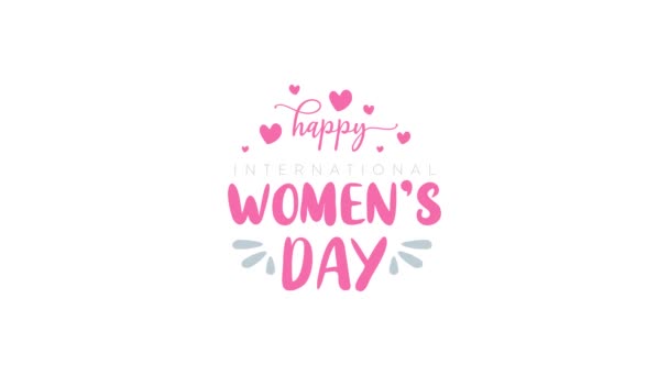 国際女性デーを祝うためのモーショングラフィックデザイン 3月8日 — ストック動画