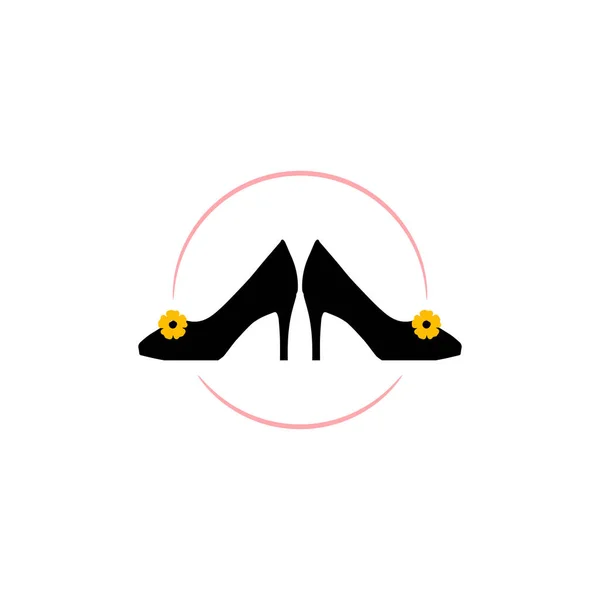 Frau Schuhe Logo Design Vektorvorlage Schöne Schuhe Logo Illustration — Stockvektor