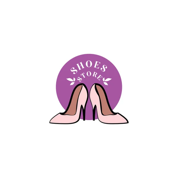 Γυναικείο Λογότυπο Σχέδιο Διάνυσμα Πρότυπο Όμορφη Παπούτσια Εικονογράφηση Λογότυπο — Διανυσματικό Αρχείο