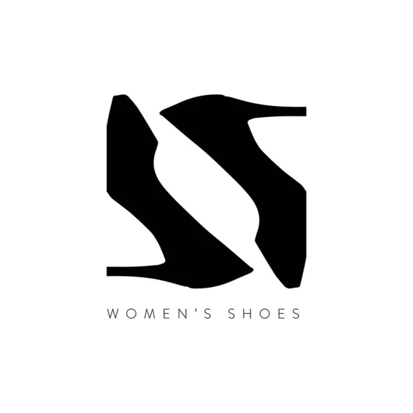 Frau Schuhe Logo Design Vektorvorlage Schöne Schuhe Logo Illustration — Stockvektor