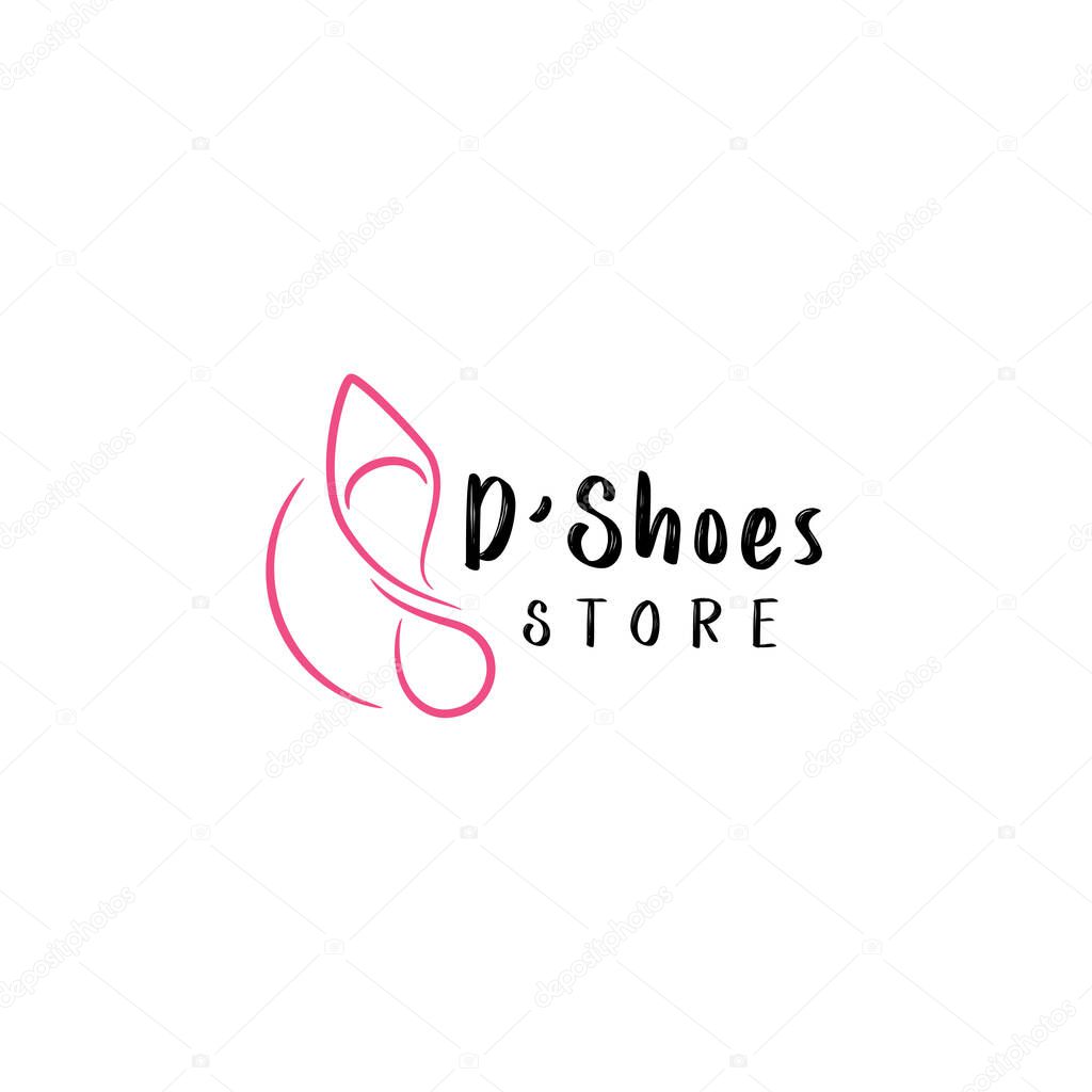Woman shoes logo design vector template. BeautIful shoes logo illustration.