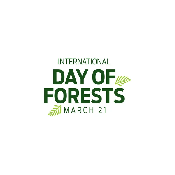 Σχεδιασμός Για Τον Εορτασμό Της Παγκόσμιας Ημέρας Του Δάσους Μαρτίου — Διανυσματικό Αρχείο