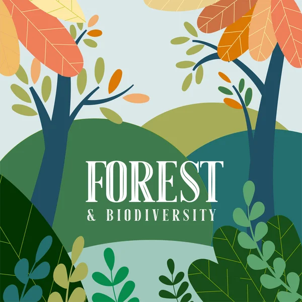 Desain Untuk Merayakan Hari Hutan Internasional Maret Dalam Vector Illustration - Stok Vektor