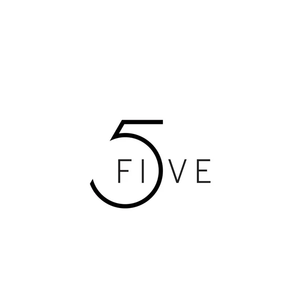 Diseño Logo Con Número Cinco — Archivo Imágenes Vectoriales