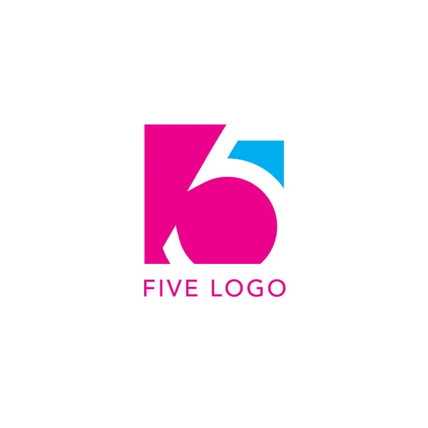 Design Logo Com Número Cinco — Vetor de Stock