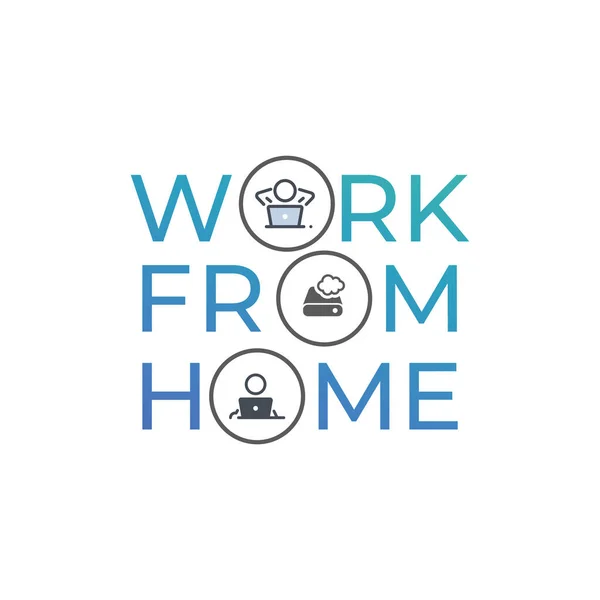Ιδέα Της Καραντίνας Του Coronavirus Δουλεύοντας Από Σπίτι Ένας Εργαζόμενος — Διανυσματικό Αρχείο