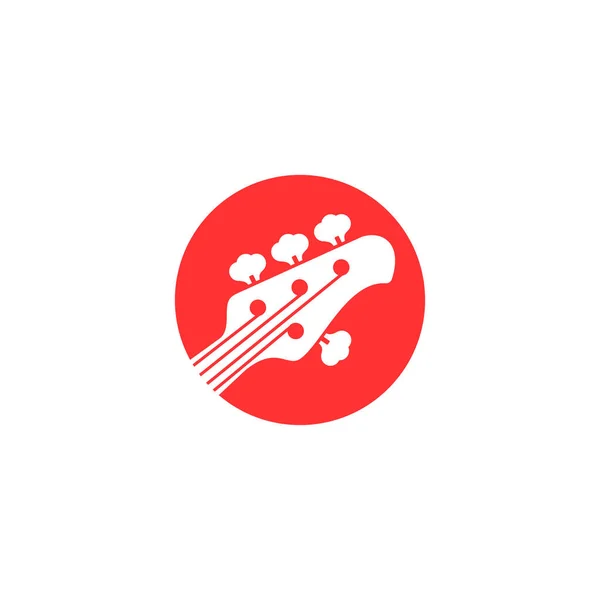 Logo Design Bass Guitar Player Concept Bass Illustration Vector — Stock Vector