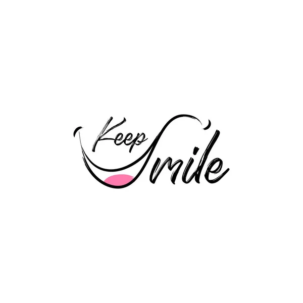 Halten Sie Smile Logo Design Template Vektor Motivationsdesign — Stockvektor