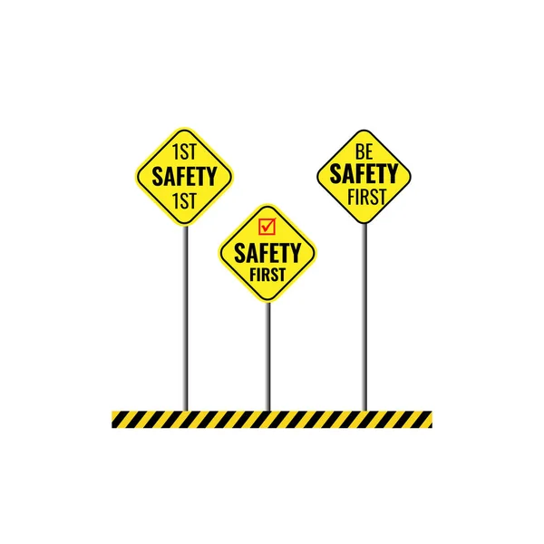 Think Safety First Sign Safety Design Concept — Stock Vector