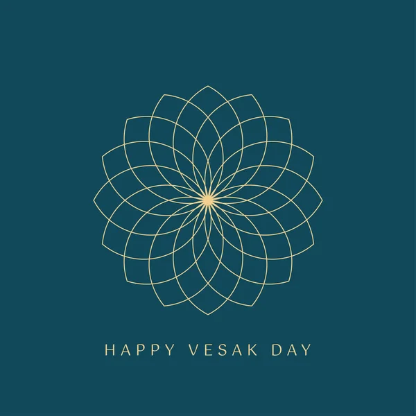 Greeting Design Happy Vesak Day Buddha Purnima Vesak Holiday Traditionally — Stock Vector