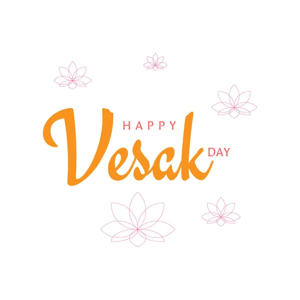 Greeting Design Happy Vesak Day Buddha Purnima Vesak Holiday Traditionally — Stock Vector