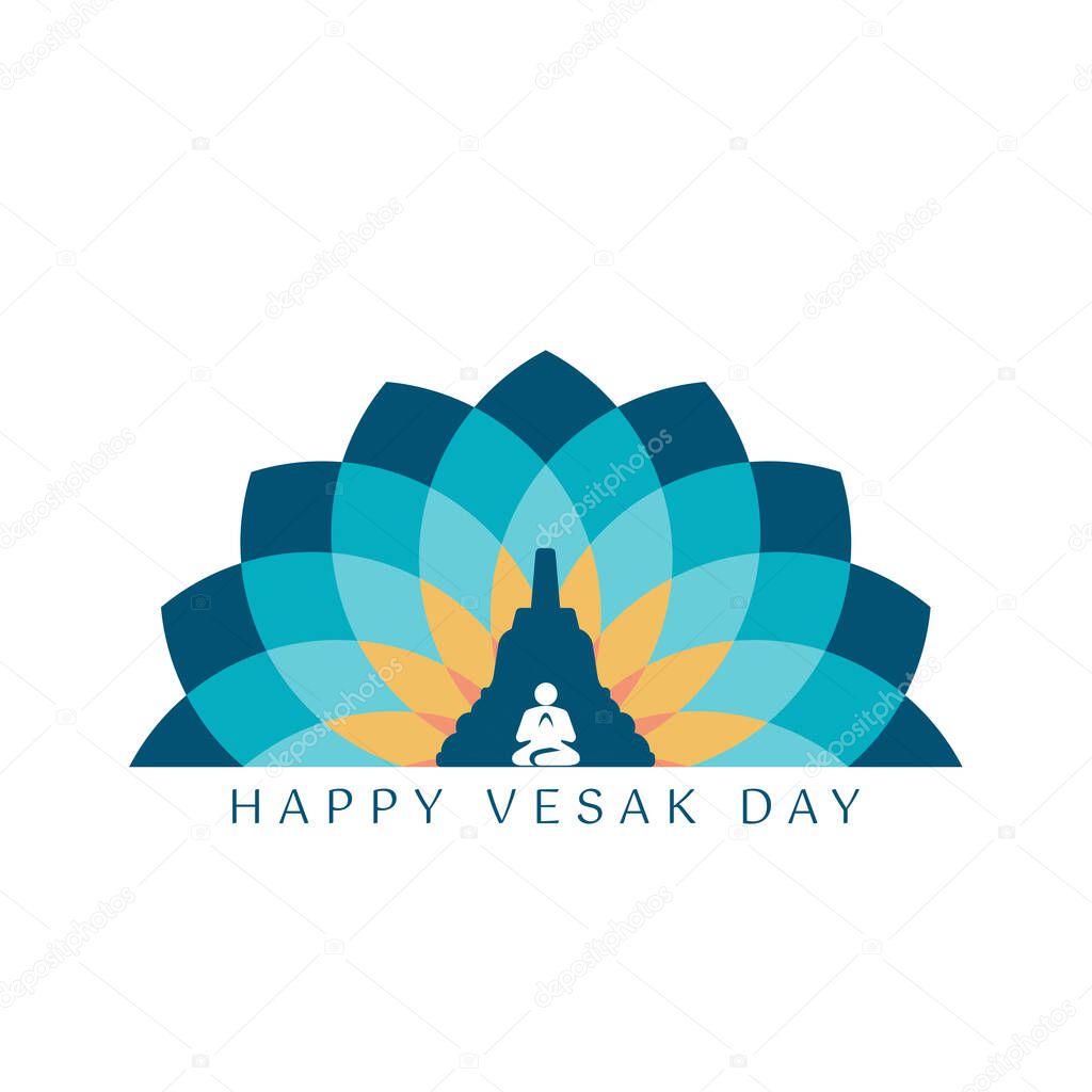 A Greeting Design About Happy Vesak Day or Buddha Purnima . Vesak is a holiday traditionally observed by Buddhists and some Hindus in South and Southeast Asia