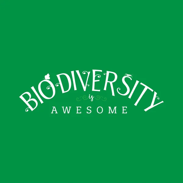 Τυπογραφία Biodiversity Πράσινο Χρώμα Για Εκδήλωση Ημέρας Περιβάλλοντος Ιουνίου — Διανυσματικό Αρχείο