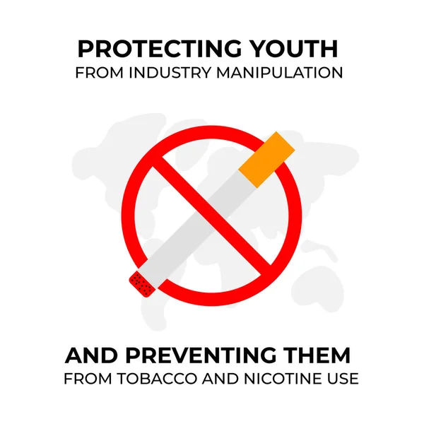 Design För Världen Ingen Tobaksdag Rädda Ungdomsgenerationen Att Skydda Ungdomar — Stock vektor