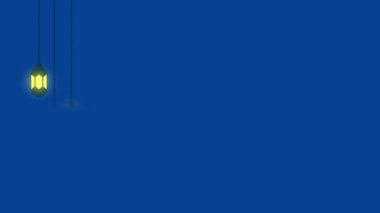 Bayram Mübarek 'in Arap İslam kaligrafisi yazılı tebrik kartı İngilizce' de 